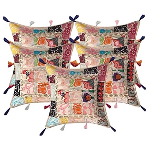 Art Decor Floor Cushion Patchwork Cowrie Shell Hippie Gypsy Pillow Meditation - Picture 1 of 6