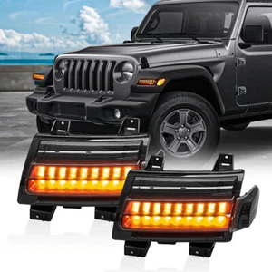 for Jeep Wrangler Sport 2018 2019 2020 2021 JL LED Fender Lamp Turn Signal Light - Picture 1 of 12