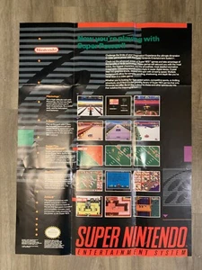 Póster Vintage Super Nintendo SNES Grande 1991 26 7/8" x 20 3/8" Plegable Original - Imagen 1 de 2