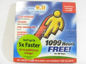 AOL 9.0 Optimized Install CD 1099 Hours Free Factory Sealed Vintage - Picture 1 of 3