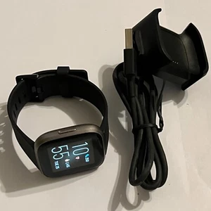 Fitbit Versa 2 - Health & Fitness Smart Watch Graphite Body / Black Band FB507 - Picture 1 of 6