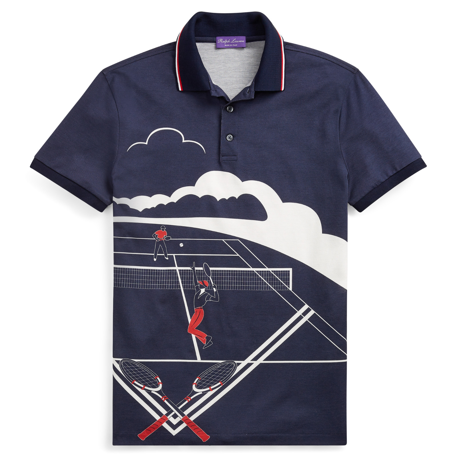 $495 Ralph Lauren Purple Label Navy Tennis Slim Fit Pique Polo 