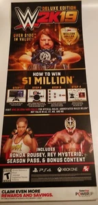 WWE 2K19 Promo Gamestop Poster. Rare. Large. 2 Piece - Picture 1 of 7