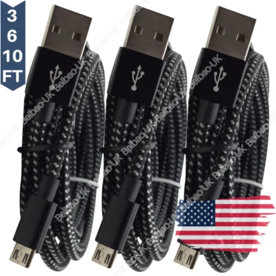 Micro USB Cable 3/6/10Ft Fast Charger Cord For Samsung LG Android Charger Lot - Image 1 of 4
