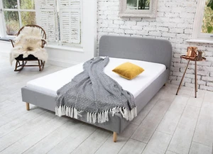 MODERN SINGLE 4FT6 DOUBLE & 5FT KING SIZE FABRIC BED FRAME & MATTRESS CHEAP BEDS - Picture 1 of 6