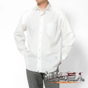 Attack on Titan Erwin Smith Casual Shirt Cutaway Collar White Japanese L size - Picture 1 of 7