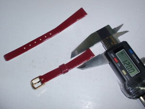 12mm width 7" USA Brown-Reddish Plastic watch strap ~Goldtone S/S Clasp #HB 358B