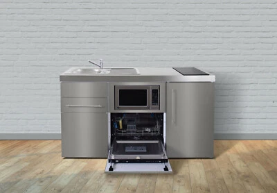 Edelstahl Miniküche MPGSM 170  Geschirrspüler Mikrowelle Kühlschrank - Bild 1 von 4