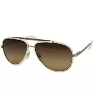 LACOSTE L152S-714 WOMEN'S SUNGLASSES AVIATOR GLASSES GOLD CREAM WHITE - Picture 1 of 3