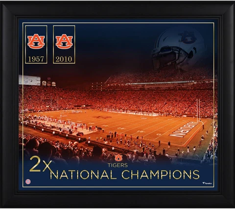 Auburn Tigers Framed 15x17 Football Champship Count Collage Cover
