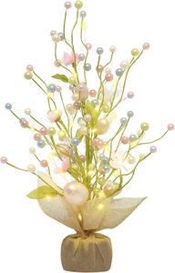Easter Decorations, 18 Inch Pre-Lit Easter Egg Tree Tabletop Decor with Delicate - Picture 1 of 12