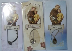 Vintage Catholic St Anthony St Francis Silver and Gold Tone Metal Charm Pendant - Picture 1 of 5