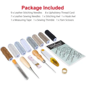 Upholstery Carpets Leather Sofa Canvas Repair Hand Sewing Needles Thread Kit UK - Picture 1 of 9