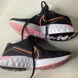 Nike Renew Run CK6360-001 Black Pink Running Shoes Lace Up Womens Size 10 - Picture 1 of 7