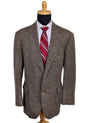 复古 Brooks Brothers 3 卷 2 重量级格子粗花呢羊毛运动外套 46XL — 第 1/4 张图片