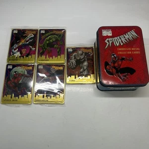 1996 Marvel Comic Spider-Man Sammlerdose mit 5 geprägten Metallkarten BESCHREIBUNG LESEN - Bild 1 von 21