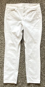 J Jill Denim Damengröße 8 weiß authentische Passform schmale Knöchel Stretch mittelhohe Hose - Bild 1 von 11