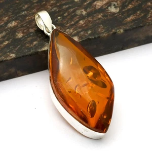Amber Gemstone Ethnic Handmade Pendant Jewelry Gift For Wedding 3.2" AP-45592 - Picture 1 of 1