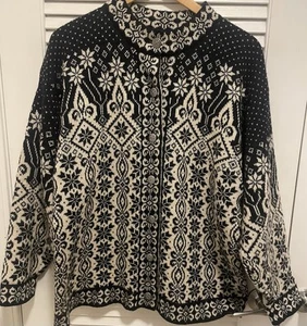 DALE OF NORWAY Nordic Wool Fair Isle Sweater Cardigan Men Size L - Picture 1 of 10