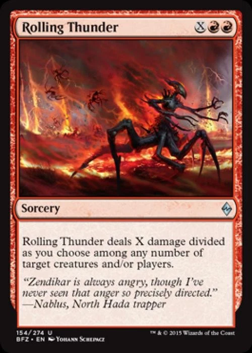 Rolling Thunder -Foil Medium Play MTG Battle for Zendikar - Image 1 of 1