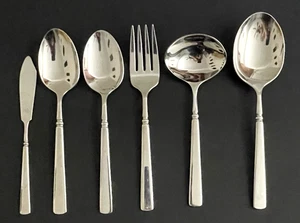 ONEIDA EASTON GLOSSY Stainless Flatware SERVING SET of 6 Casserole Ladle Butter - Picture 1 of 6