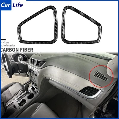 Cubierta de salida de ventilación de aire interior de fibra de carbono real para Chevrolet Traverse 2013-17 Foto 1 de 4