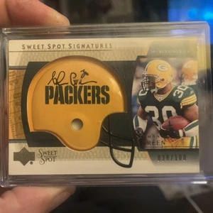AHMAN GREEN AUTO 38/100 2004 Upper Deck Sweet Spot Signatures On Card Packers🔥 - Picture 1 of 2