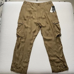 Lauren Ralph Lauren Pants Womens 12 Brown Cargo Viscose Utility Lightweight New - Picture 1 of 14