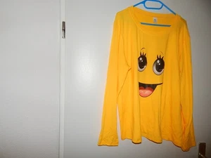 Bluse Shirt Longshirt Langarmshirt XXL gelb Smiley supersüß - Bild 1 von 3