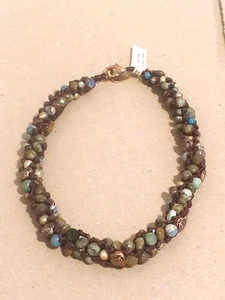 NWT 2010 Coldwater Creek Necklace African Jasper Genuine Stone Hand Knotted $90 - Picture 1 of 13