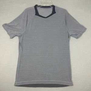 Lululemon Hombre L? Camisa deportiva de entrenamiento Bolt Tech manga corta gris jaspeado - Imagen 1 de 5