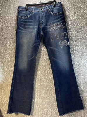 Pantalones de mezclilla para hombre Energie dorados bootcut gráficos estampados azules 36 hechos en Italia Foto 1 de 4