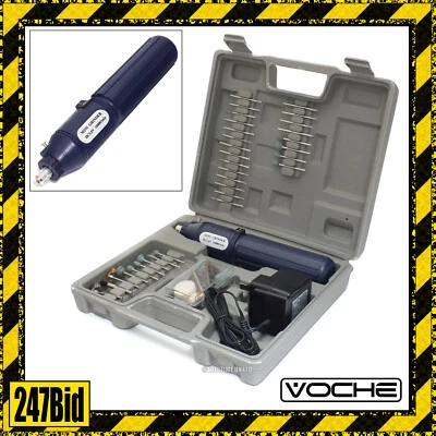 Voche® Cordless Rechargeable Mini Rotary Drill Hobby Tool 100 Accessories & Case - Image 1 of 4