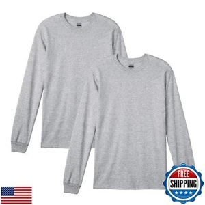 Gildan Men's DryBlend Long Sleeve T-Shirt, Style G8400, 2-Pack, Sport Grey, M - Picture 1 of 5