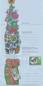 GB Stamps Aerogram / Air Letter APS39 - 10 1/2p Robin,tree,holly Christmas 1977 - Picture 1 of 1