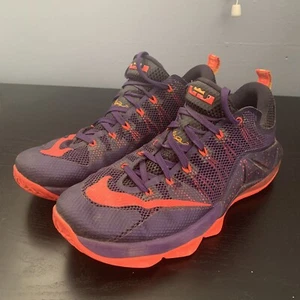 Nike LeBron 12 XII Low Court Purple Crimson Sneakers 724557-565 Men's Size 12 - Picture 1 of 4