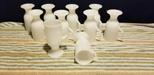 Lot of 10 Federal Glass White Milk Pedestal Footed Irish Coffee Mugs D Handle - Picture 1 of 6