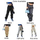 Womens Trousers Female Relaxed Solid Color Baggy Cargo Jeans High Waisted