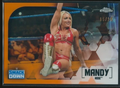 Mandy Rose 2020 Topps Chrome WWE Orange Refractor #42 5/25 - Image 1 of 2