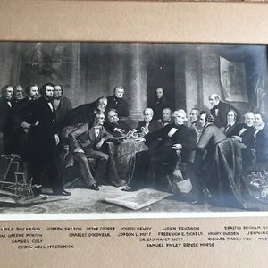 American Scientists And Inventors Picture Print Black And White Historical 14x8 - Picture 1 of 15