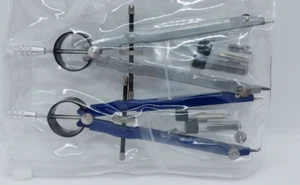 2 Vintage Helix Bow Compass Drafting Drawing Precision Tool In Case Pair New NOS - Picture 1 of 5