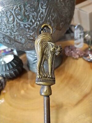 Vintage Brass Scaredy Cat Halloween Fire Toasting Fork Fireplace Accessory • 38.73$