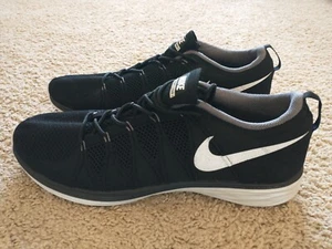 New Men's Nike Flyknit Lunar2 Black light Grey shoes Large Size 14 - Picture 1 of 21