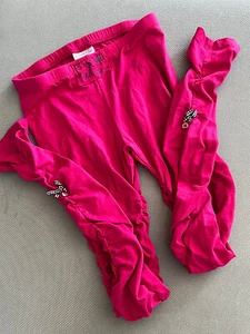 Naartjie Girls Size 9 Scrunch Gingham Bow Leggings Fuchsia Pink New HTF Retired - Picture 1 of 7