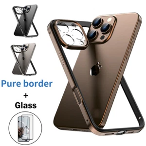 Handyrahmen + Glas für iPhone 16 15 Pro Max 14 13 Aluminiumlegierung Silikon Hülle - Bild 1 von 22