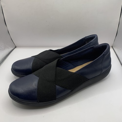 Mocassini Clarks Collection Medora Jem slip on in pelle blu navy taglia 8 5M E6