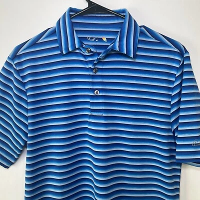 Polo de golf Arnold Palmer para hombre talla S pequeña azul a rayas rendimiento informal Foto 1 de 4