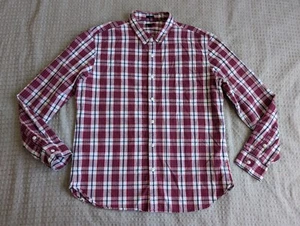 J Crew Shirt Men Extra Large Red Blue Check Oxford Weave Slim Fit Button Up - Picture 1 of 12