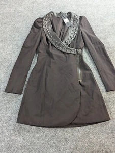 Mackage Coat / Dress  Womens 2 Leather Trim Brown Designer NWT  - Picture 1 of 11