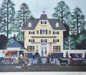 Jane Wooster Scott Feminists Beware Tonsorial Parlor Hand signed Lithograph art - Picture 1 of 5